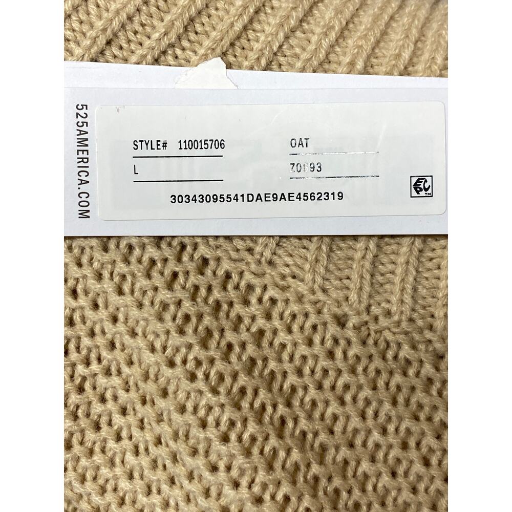 525 America Women's Size L Turtleneck Knit Sweater Tan Clean Girl Aesthetic NWT - Picture 5 of 7